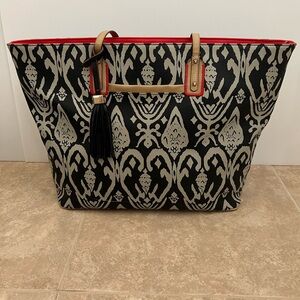 Stella & Dot Black And Red Large Tote